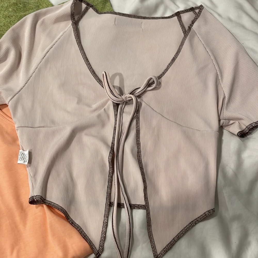 Shein tie crop top